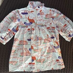 Womens Clemson University Parents Weekend Blouse White Orange Purple